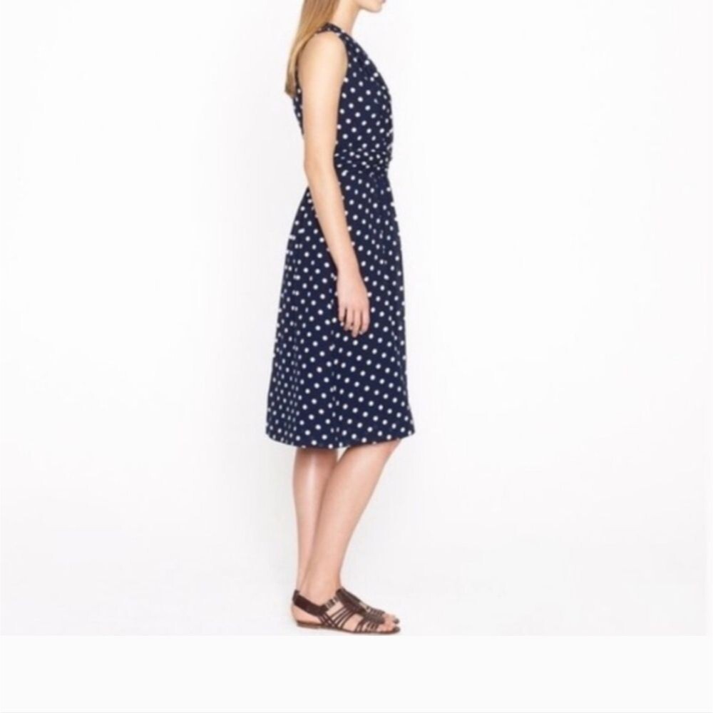 J.Crew Elinor Dress in Polka Dot Navy White Size 6 - Picture 2 of 9